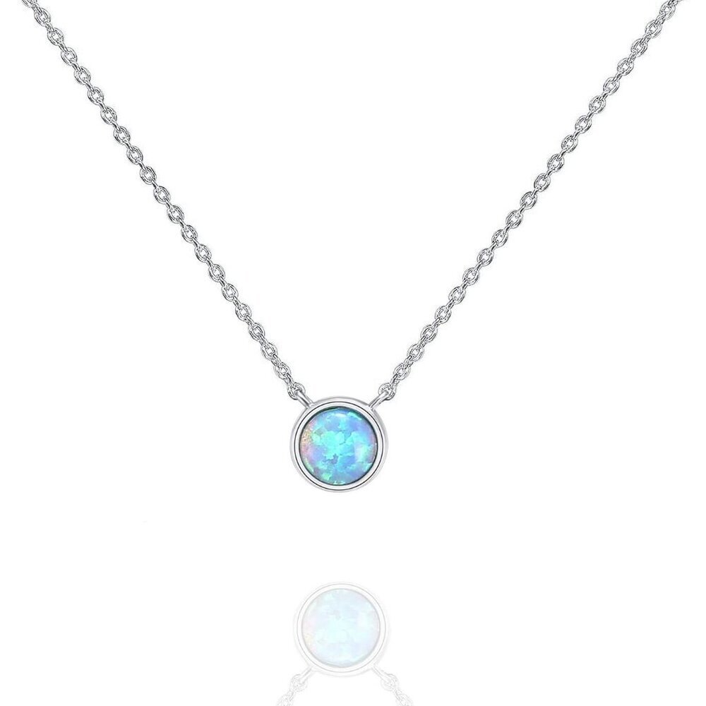14K Gold Plated Opal Pendant Necklaces for Women | Created Opal Cubic Zirconia D